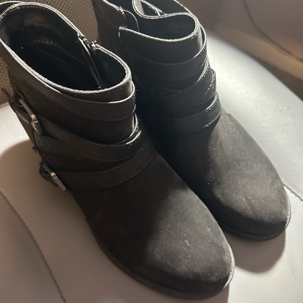 Sonoma Black Ankle Booties with Buckle Detail